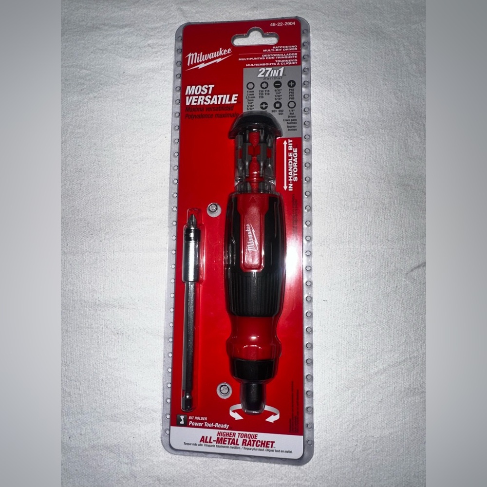 Milwaukee 27-in-1 All-Metal Ratchet Screwdriver — Red